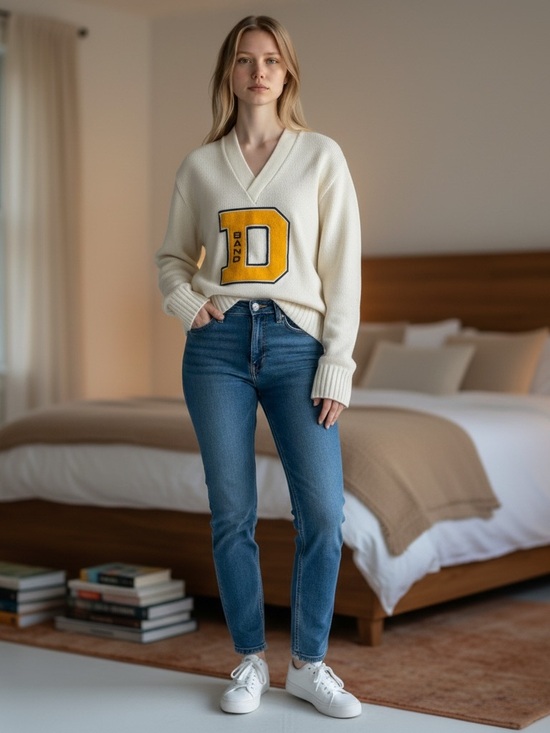 Sweaters - Vtg School Band V-Neck Sweater Patches